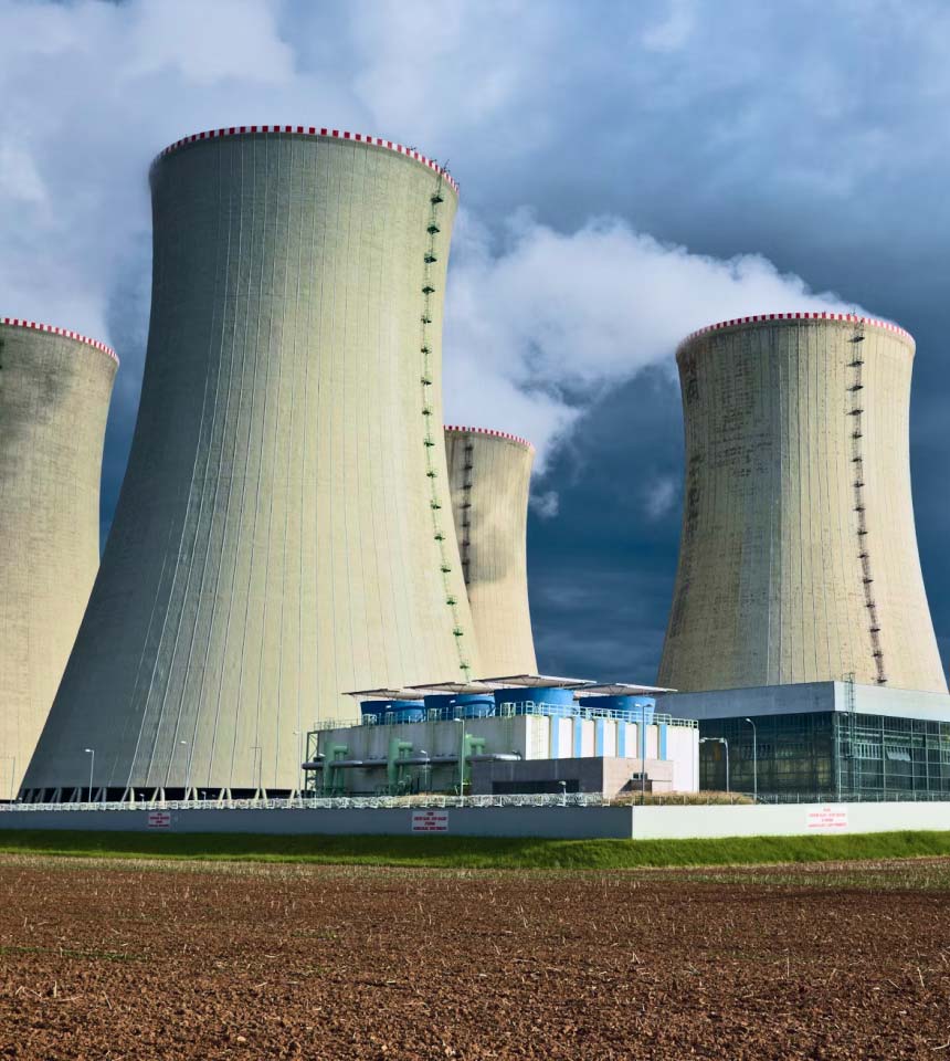 Cooling Towers at Power Plant Facility