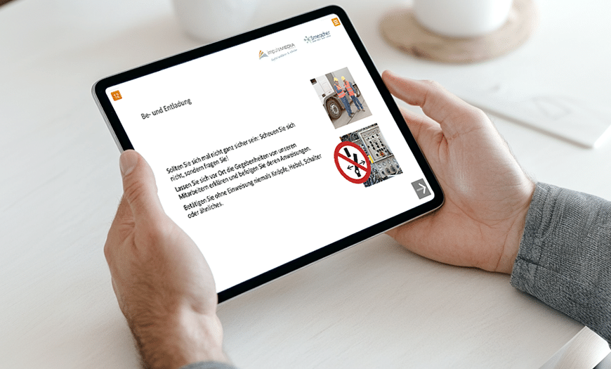 Software und Hardware für Unterweisungen im Bereich Arbeitsschutz am Tablet, PC oder Handy