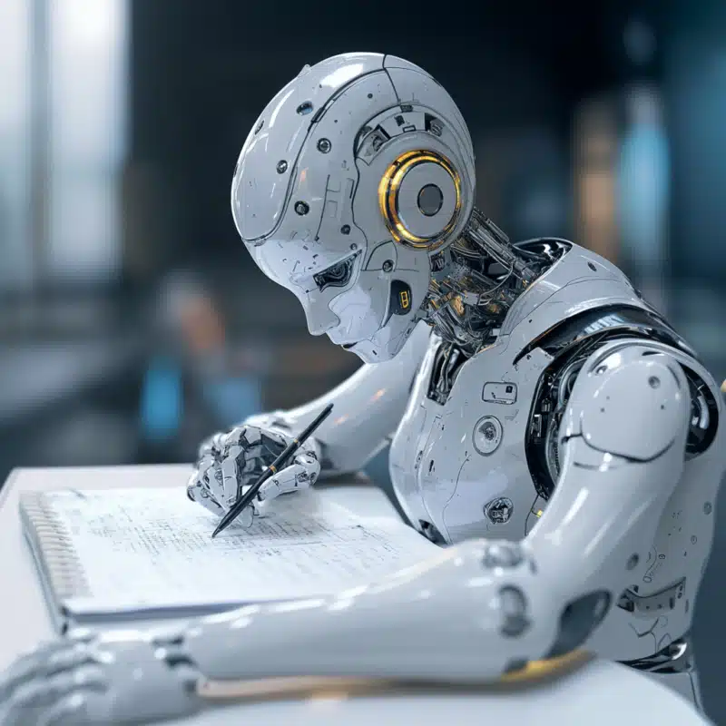 impulsmedia_a_AI_robot_writing_d8b15029-ca4a-4406-aff2-9165d46fd295